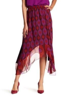 Diane Von Furstenberg Louella Asymmetrical Silk Skirt - Small